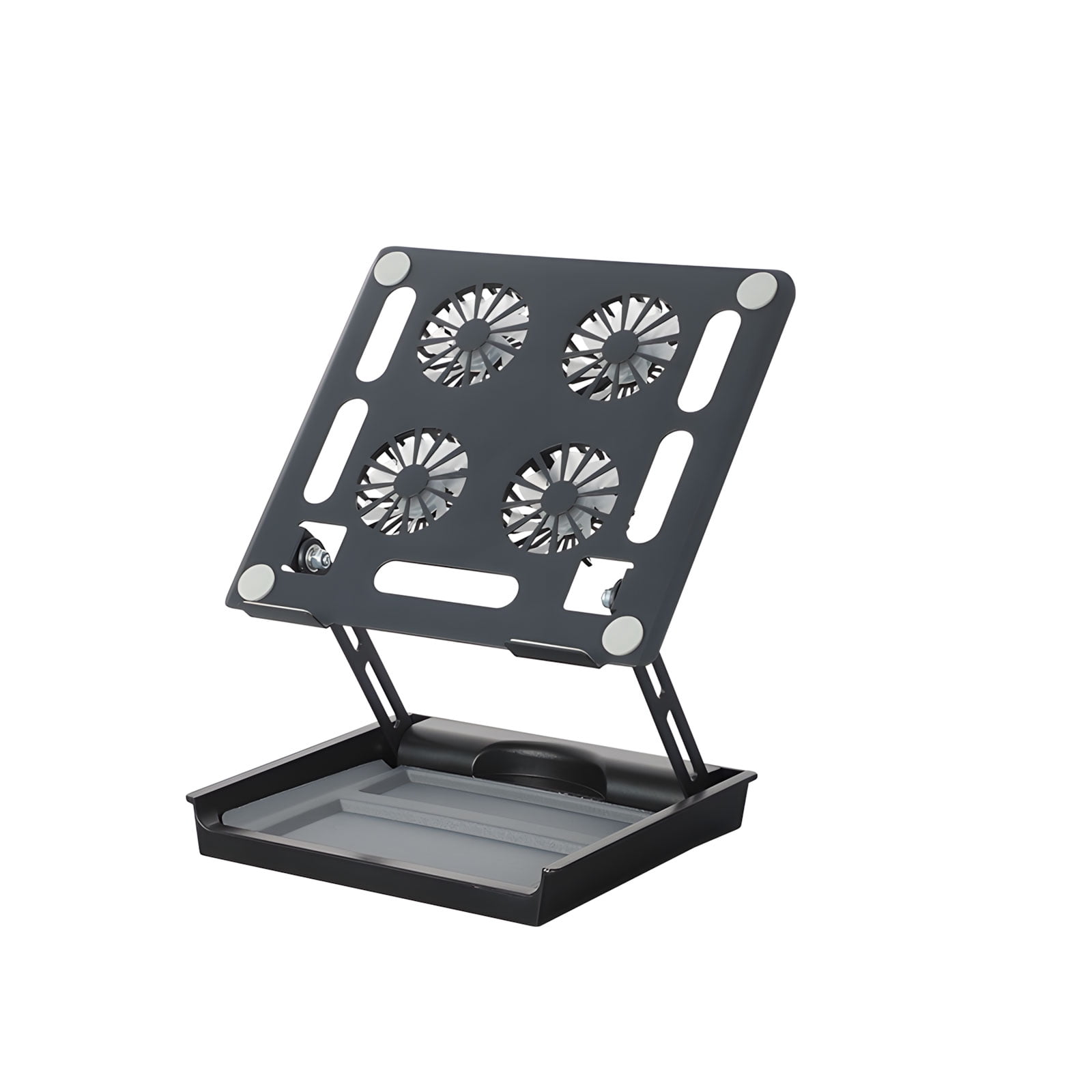 Space Saving Laptop Desk Stand Equipped With Cooling Fan And Locking Mechanism Has Built In Storage Area