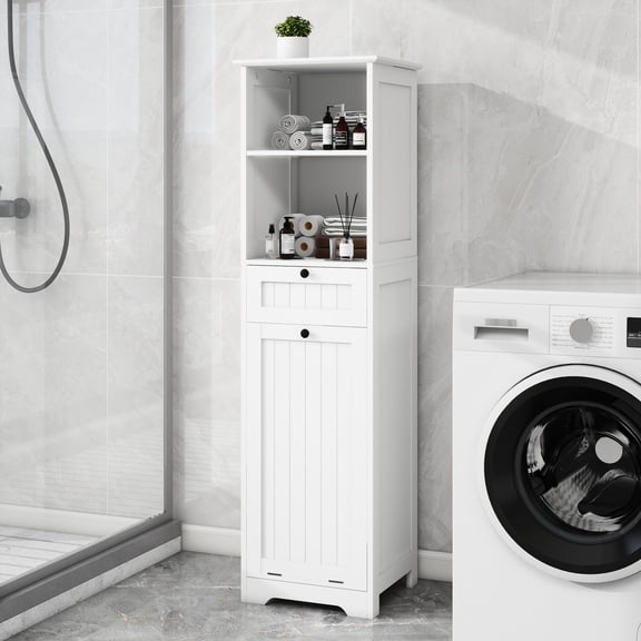 Space-Saving Laundry Sorter | With Middle Drawer for Small Items | Organize Your Home Efficiently