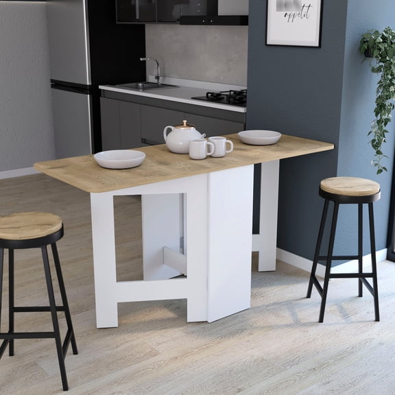 Space-Saving Living Room Table / Gateleg Design for Flexibility / Available in Black and White