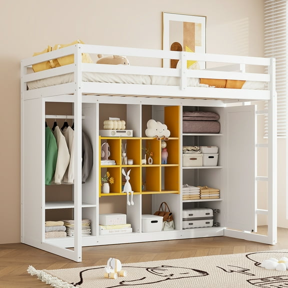 ​​Space-Saving Loft Bed with Smart Storage – Twin & Full Sizes