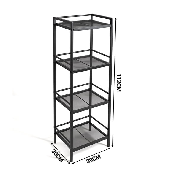 Space-Saving Metal Ladder Shelf Organizer – 3-Tier Freestanding Storage Rack for Kitchen, Bathroom, Living Room, or Office – Narrow Utility Display Stand