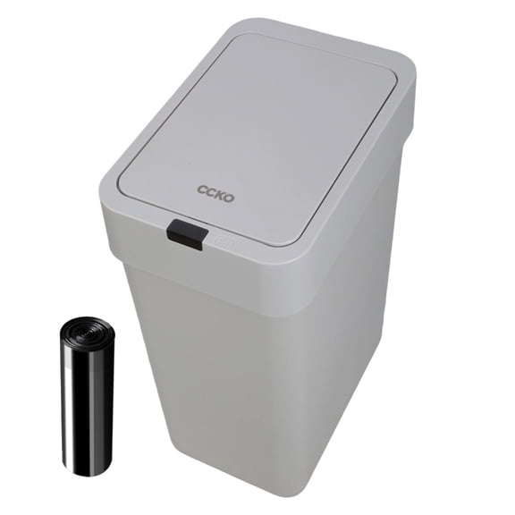 Space Saving Motion Sensor Operated Trash Bin No Contact Design Quiet Closure 9L Capacity Garbage Can for Tight Area