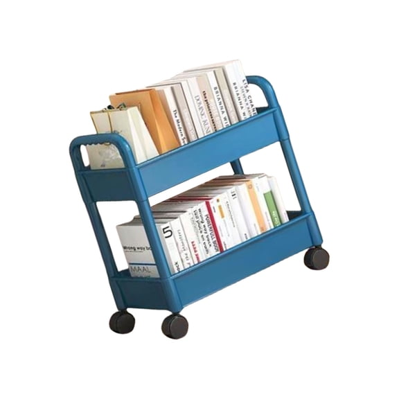 Space Saving Movable Storage Trolley Sturdy Plastic Utility Cart Accessory for Books Utensils and More Organization