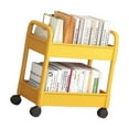 thumbnail image 1 of Space Saving Movable Storage Trolley Sturdy Plastic Utility Cart Accessory for Books Utensils and More Organization, 1 of 8