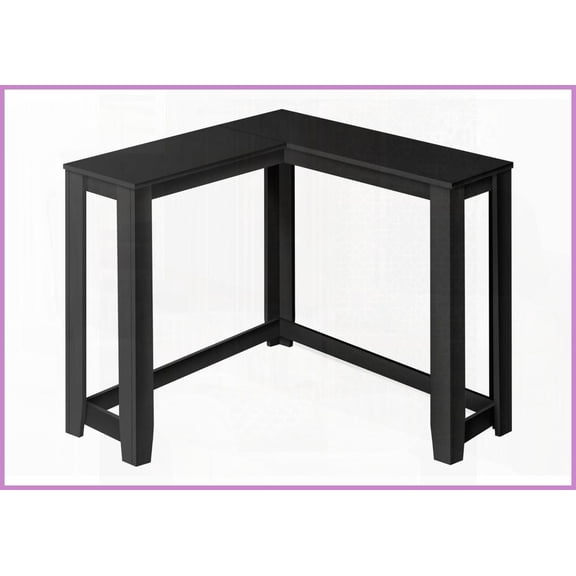 Space-Saving Narrow Corner Coffee Table - Black Laminate Transitional Design for Living Room Entryway