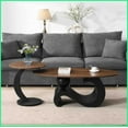 thumbnail image 1 of Space-Saving Nesting 2-Piece Coffee Table Set - Oval & Round MDF Top, Easy 20-Min Assembly, 1 of 11