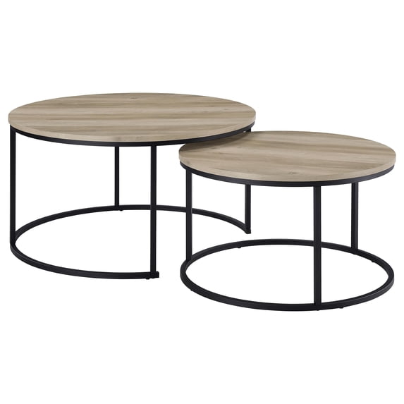 Space Saving Nesting Coffee Table Set for Small Living Room, Round 2 ...