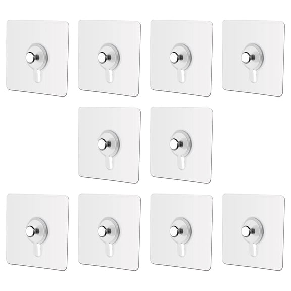 Space Saving PC Hooks Set of 10 Screwless Bathroom Kitchen Storage great for Smooth & Decor