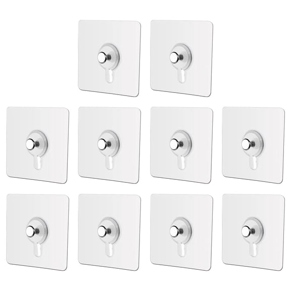 Space Saving PC Hooks Set of 10 Screwless Bathroom Kitchen Storage great for Smooth & Decor