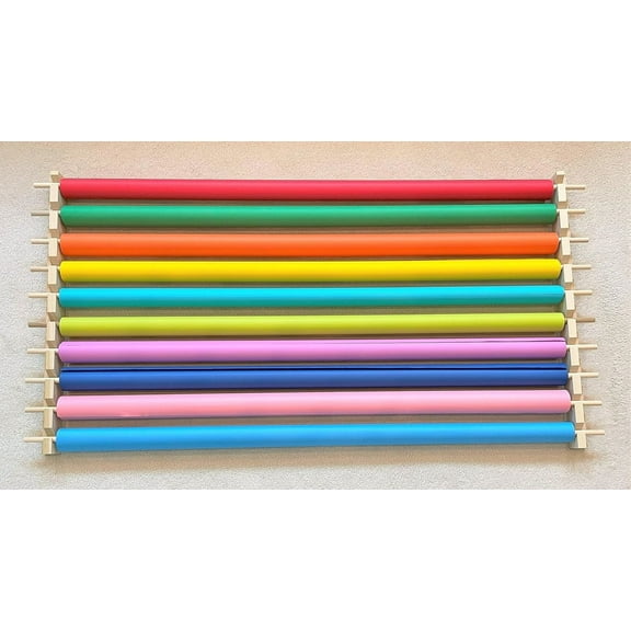 Space-Saving Paper Roll Racks for Fadeless/Bulletin Board Paper. Fit Ten 4x12 &/or 4x50' Rolls