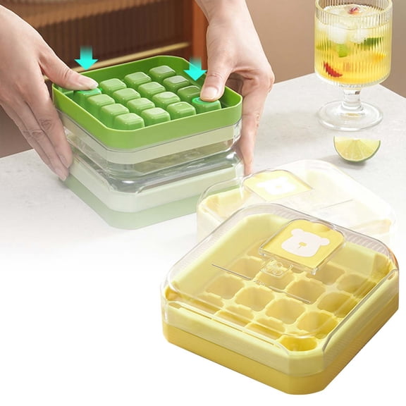 Space-Saving Portable Ice Storage Jar & Ice Making Container, Compact Design Saves Small Kitchen Space, Easy DIY Homemade Ice Cube Preparation, Ideal Freezer Accessory for Daily Cold Drinks