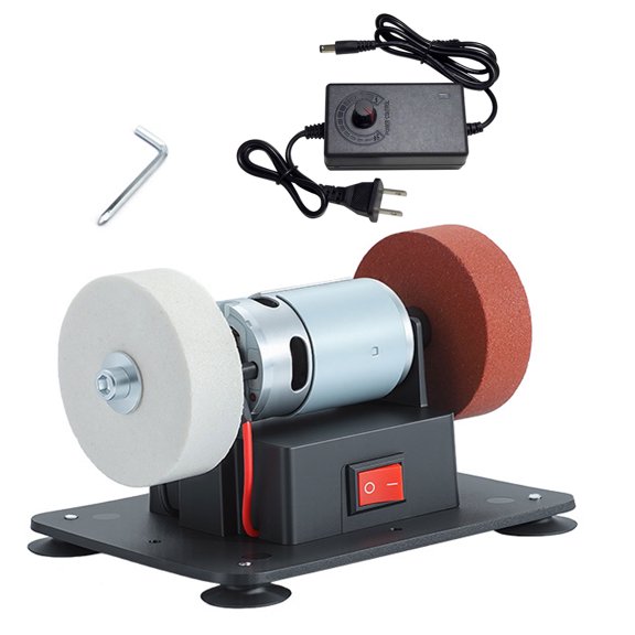 Space Saving Professional Double Wheel Desktop Grinder With Suction Cup Base And Adjustable Speed For Metalwork Deburring