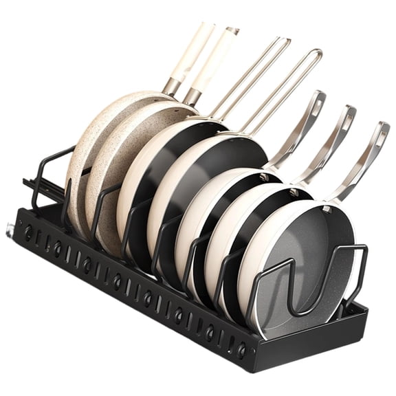 Space Saving Pull Out Shelf Organiser For Cookware Utensils Cabinet Storage Heavy Duty Carbon Steel Rack