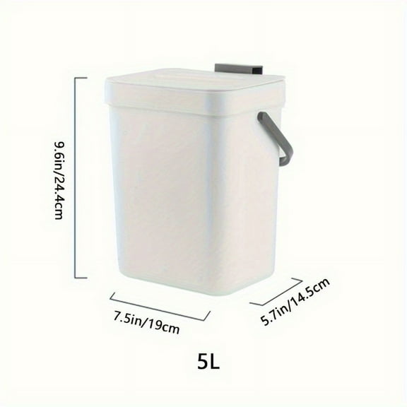 Space-Saving Quiet-Close Trash Can - 3/5L, Eco-Friendly Sealed Bin For Kitchen & Office, No Electricity Needed