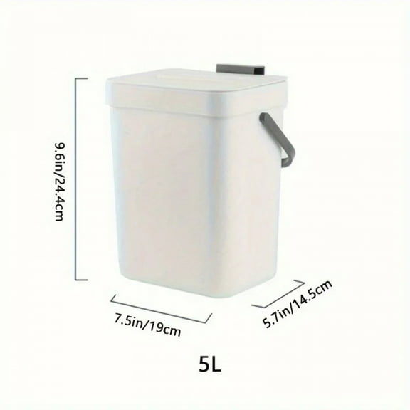 Space-Saving Quiet-Close Trash Can - 3/5L, Eco-Friendly Sealed Bin For Kitchen & Office, No Electricity Needed
