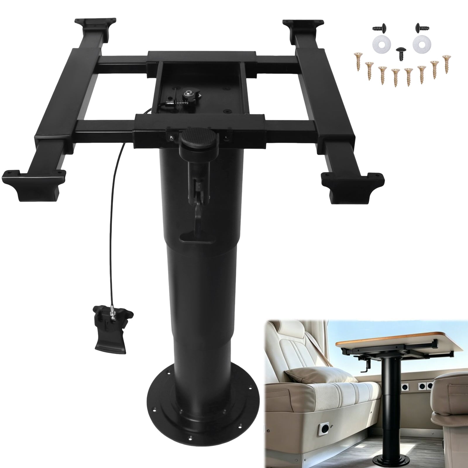 Space Saving RV Table Mount, Multi-Directional Sliding Gas Lift Leg ...