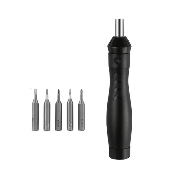 Space Saving Ratcheting Screwdriver with 5 Bit Comfortable Nonslip Handle Tool Set for Craft Projects