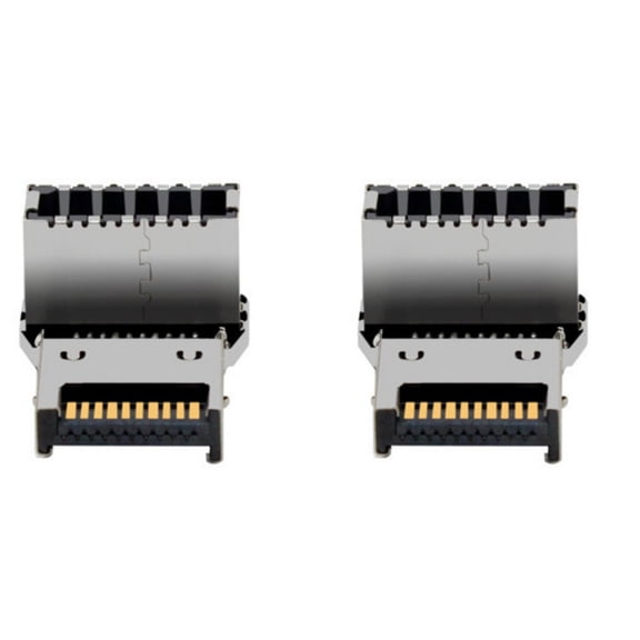 Space Saving Right Angled USB 3.2 Male Female Adapter Optimized For Computer Case Wiring 20Gbps Fast Speed Data Transfer