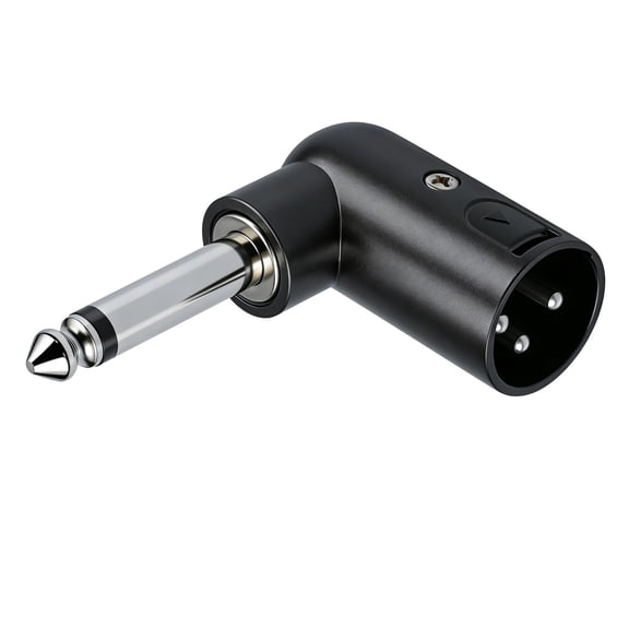 Space Saving Right Angles 6.35Mm To XLR Male Converters 1/4" to XLR Adapter For Tight Installation Environment Use