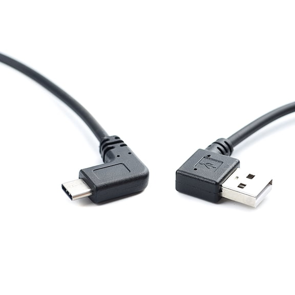 Space Saving Right Angles USB 2.0 To USB C Adapter Cable Cord With Reversible Design For Fast Charging And Data Transfer