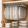 thumbnail image 1 of Space Saving Under Shelf Lid Organizer, 8 Slot Durable Plastic Construction, Fits Kitchen Cabinet Pantry Shelf And Countertop, White Storage Organizer 2, 1 of 7