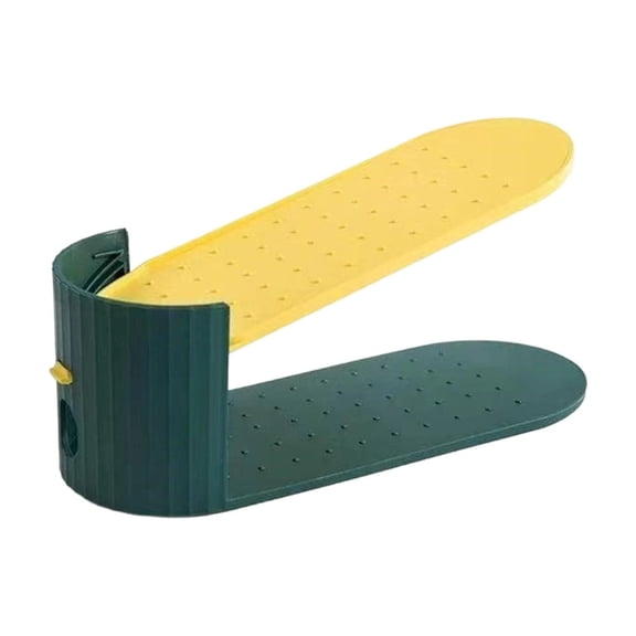 Space-Saving Shoe Slots Organizer, 2 Tier Plastic Shoe Stackers Holders for Closet Organization