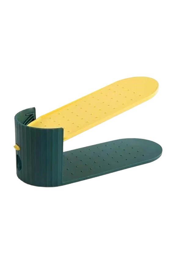 Space-Saving Shoe Slots Organizer, 2 Tier Plastic Shoe Stackers Holders for Closet Organization
