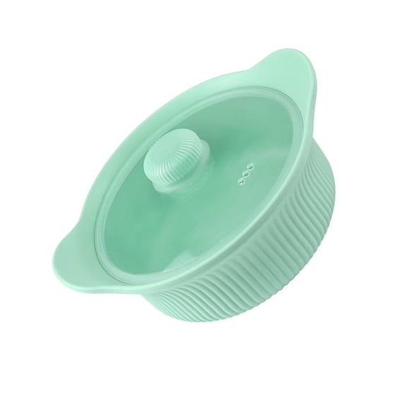 Space Saving Silicone Steamer 3 Compartments Microwave Pot with Handle and Lid