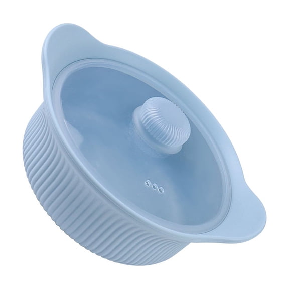 Space Saving Silicone Steamer 3 Compartments Microwave Pots NonStick Microwave Steaming Pots with Handle and Lid