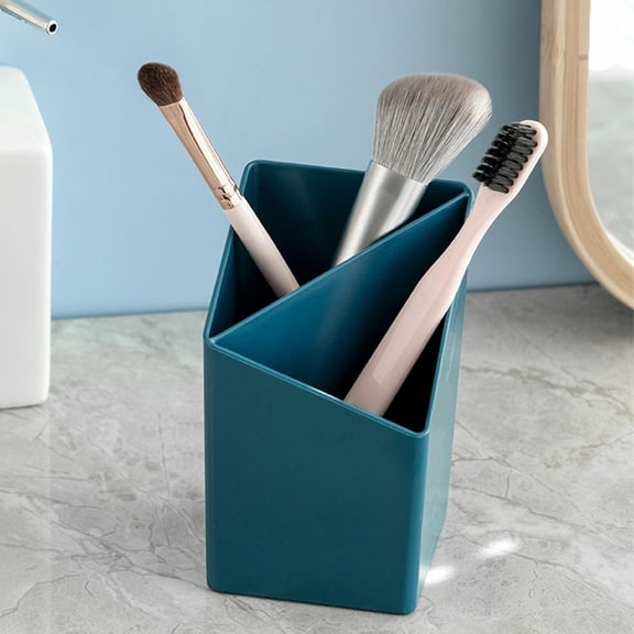 Space Saving & Slanted, 4.5x2.6x2.6 Inch Pen Organizer, Desk Organization & Desk Pen Organizer Caddy, Two Compartment Storage Box for Home Office Use