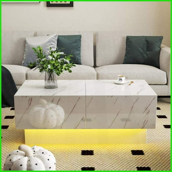 Space-Saving Sliding Top Coffee Table for Living Room, 57.09 Inches with Hidden Storage
