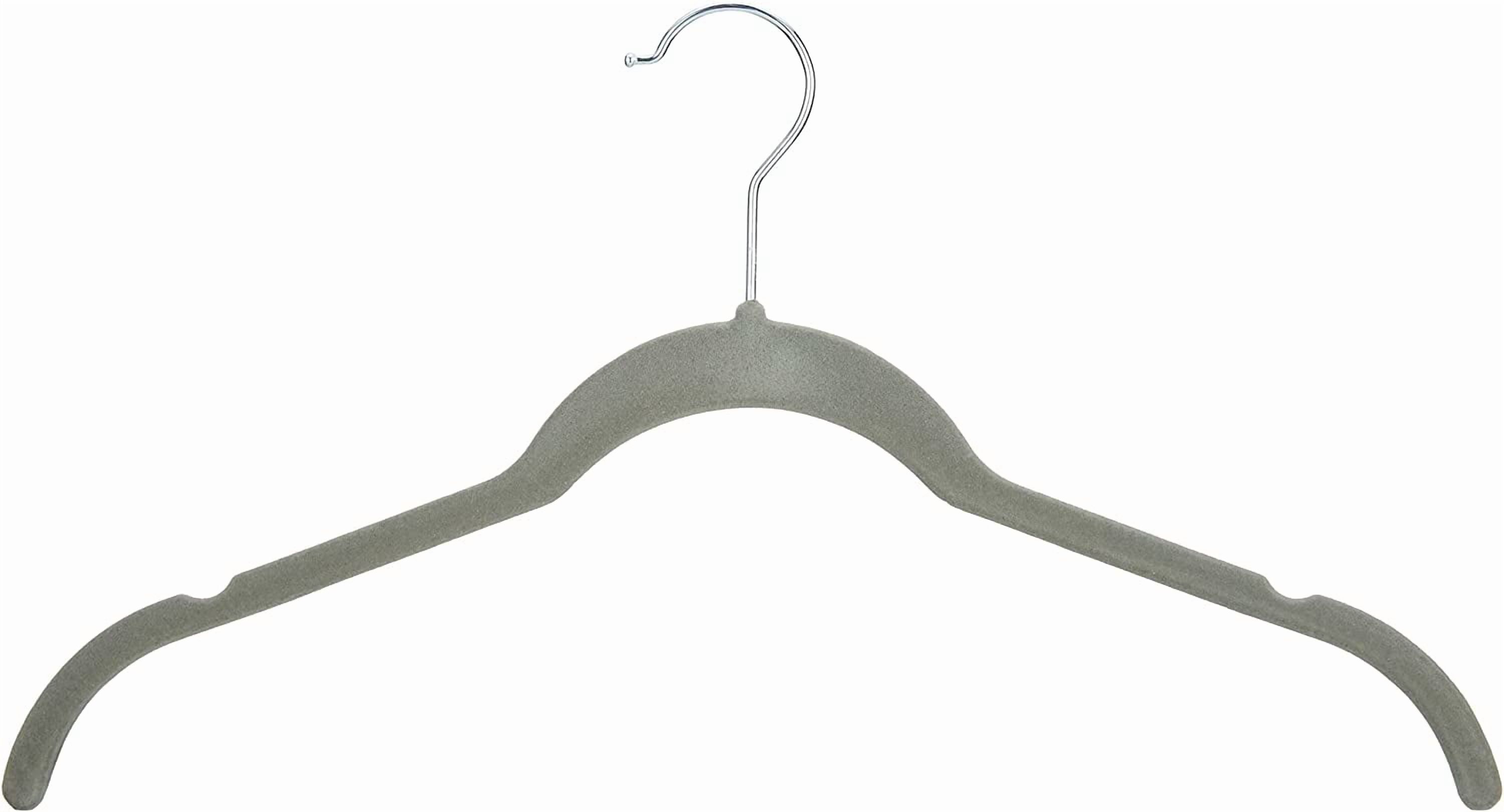Space Saving Slim Velvet Non-Slip Clothes Hangers, Sturdy, Gray/Silver, 100-Pack