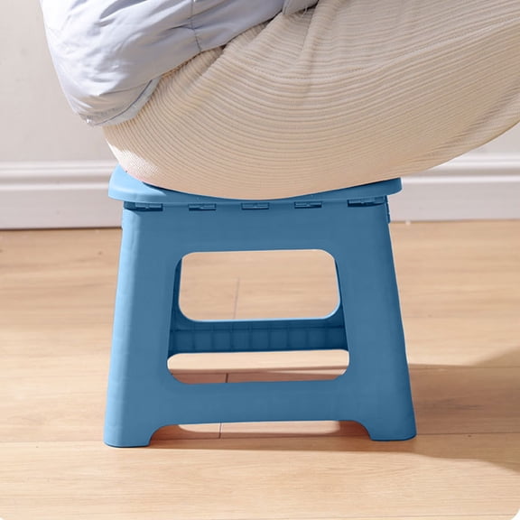 Space Saving Small Folding Stool, Portable Plastic Step Stool for Adults, Home Kitchen Office Outdoor Camping Travel, Lightweight Foldable Stool with Non-Slip Feet, Storage & Step Ladder Alternative