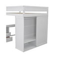 thumbnail image 1 of Space-Saving Solid Wood Loft Bed with Built-In Desk & Wardrobe White - Full, 1 of 5