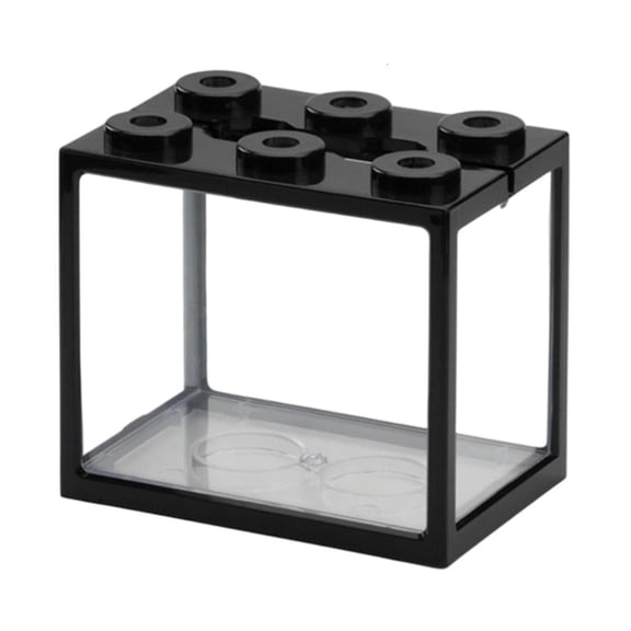 Space Saving Stackable Aquarium 6 Hole Construction Suitable for Desktop Fish Keep Simple Maintenance