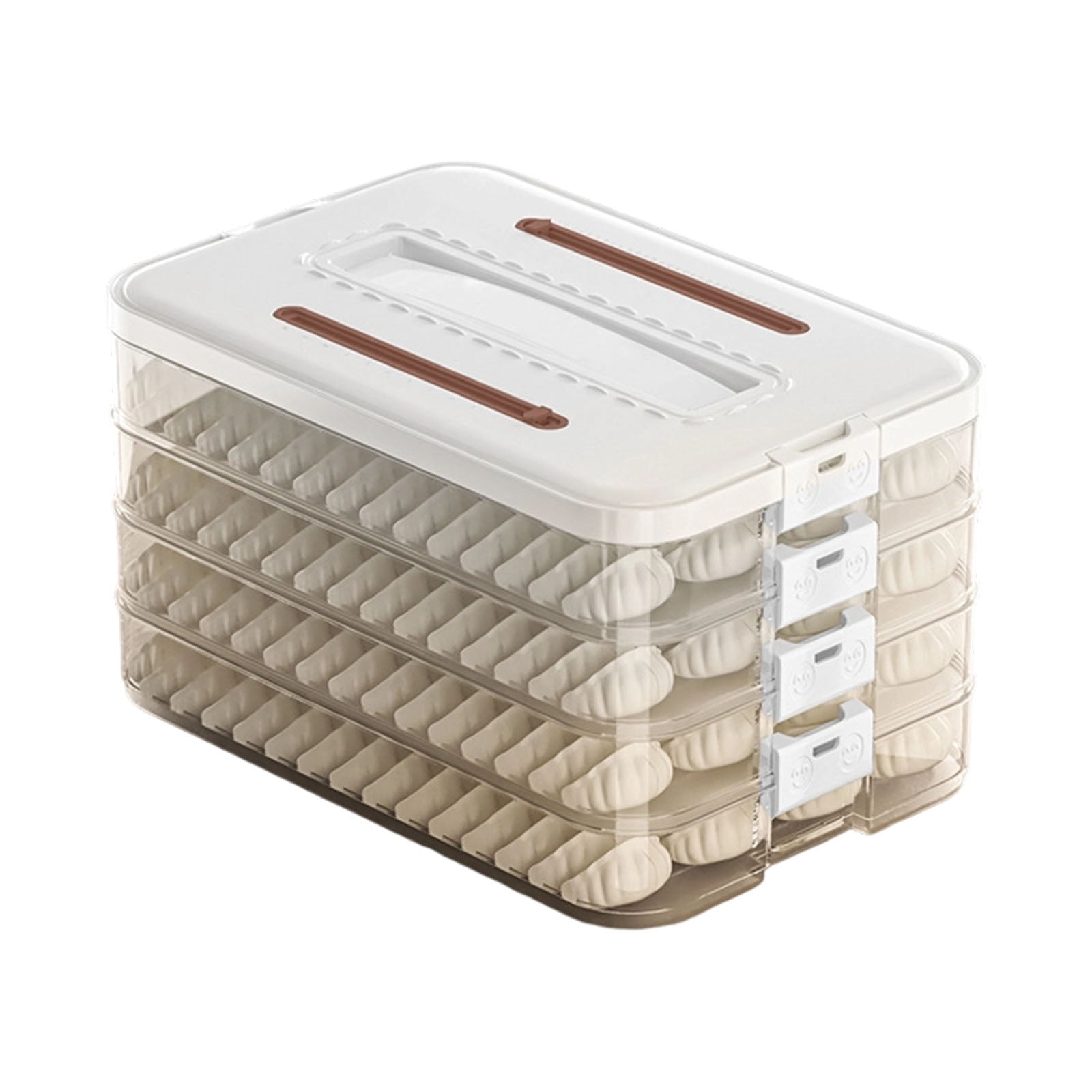 Space Saving Stackable Freezer Storage Container 5 Layer Design Clear ...