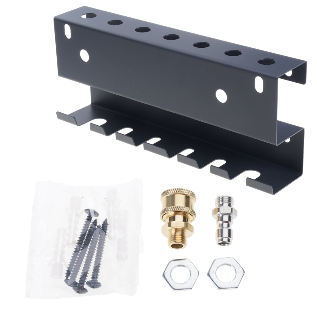 Space Saving Stainless Steel Pressure Washer Accessory Holder Wall Mount Storage Rack for Guns Foam Cannons Nozzles