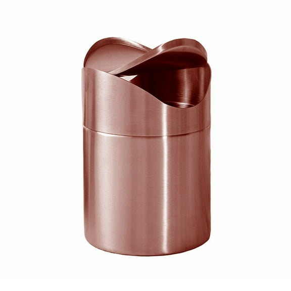 Space Saving Stainless Steel Trash Bin 1.50L with Swing Lid for Coffee Tables and Workstations
