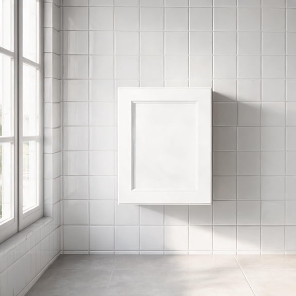Space-Saving Storage: 21-Inch Shaker Wall Cabinet, Solid Wood, White-Toned
