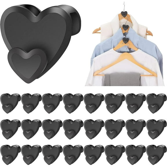 Space Saving Triangles for Hangers, 24Pcs Hangers Space Saving Hooks, Hanger Connector Hooks for Organizer Closet, Easy to Use Hanger Extender Clips,A