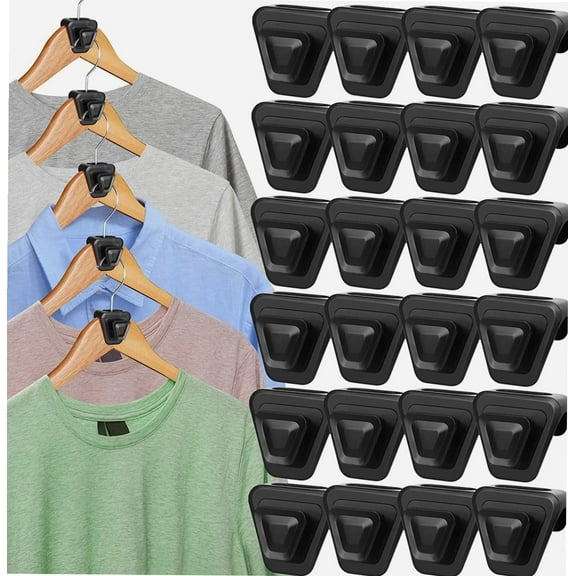 Space Saving Triangles for Hangers Hooks - 24 Pack Closet Clothes Hanger Connector Hook for Space Saver Extender Organizer Clips for Hanging Clothes Plastic Clothing Hanger Storage Connecting Hook