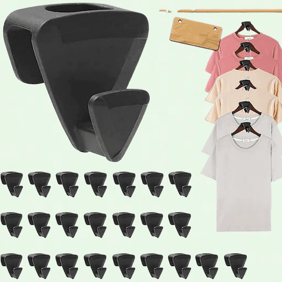Space Saving Triangles for Hangers, Set of 24 - Organizer Closet Hanger Extender Clips