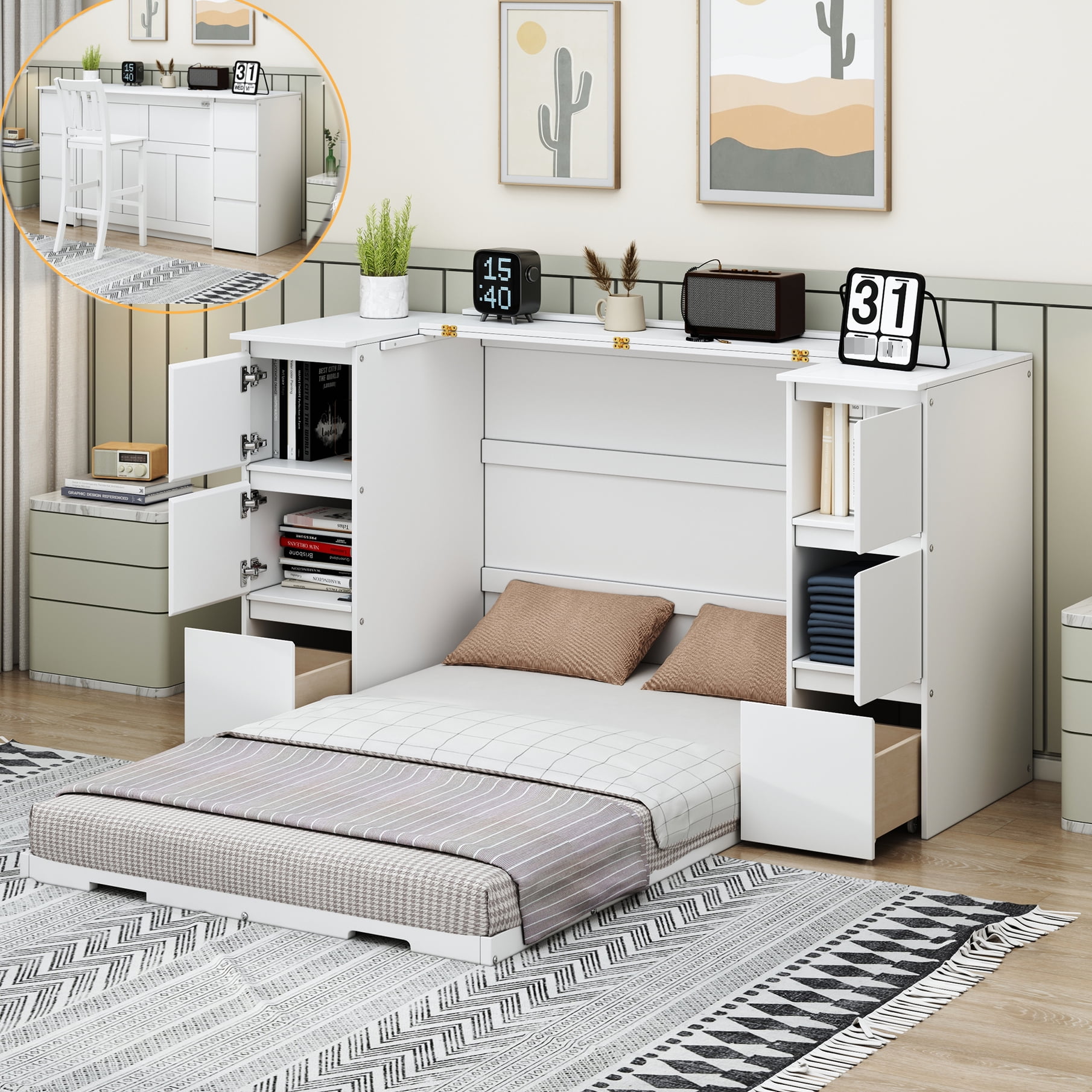 Space Saving Twin Bed With Innovative Cabinets & Connections - Maximize ...