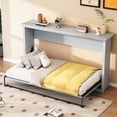 thumbnail image 1 of Space-Saving Twin Murphy Bed - Gray Cabinet Bed, Foldable Design, MDF & Metal Frame, Ideal for Small Spaces & Guest Rooms, Easy Assembly, 1 of 19