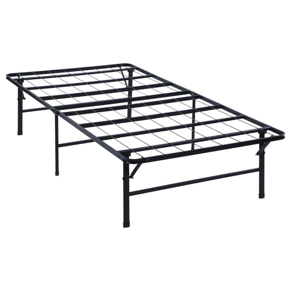 Space Saving Twin Platform Bed with Heavy Gauge Steel Frame, Black Metal Bed Frame for Bedroom