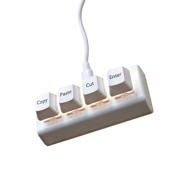 Space Saving USB Corded 4 Key Keypad with Rapid Keystroke Response Perfect for Gamers and Data Entry Professional