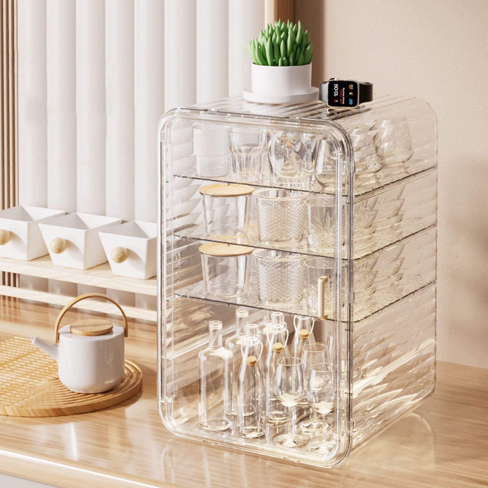 Space Saving Vertical Bottle Drying Rack - Countertop Organizer for Baby Bottles and Cups with Efficient Drying Design - Clear