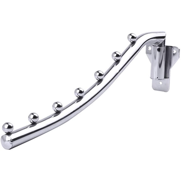 Space Saving Wall Mounted Clothes Rack, Stainless Steel, 7 Hooks, 40 CM, 15.74 IN