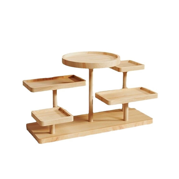 Space Saving Wood Step Shelf Perfumes Elegant Wooden Construction Storage Rack