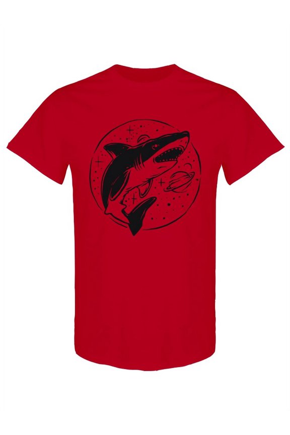 Space Shark Design T-Shirt Men -Image by Shutterstock, Male Small